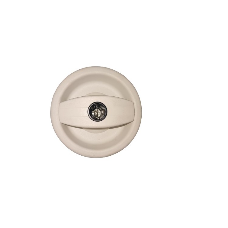 1 - Alça externa branca Ø100mm para fechadura Camper direita Europa